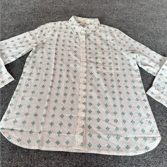Johnny Cotton Men's White and Green Patterned Button Down shirt geometric SZ M - Picture 4 of 14